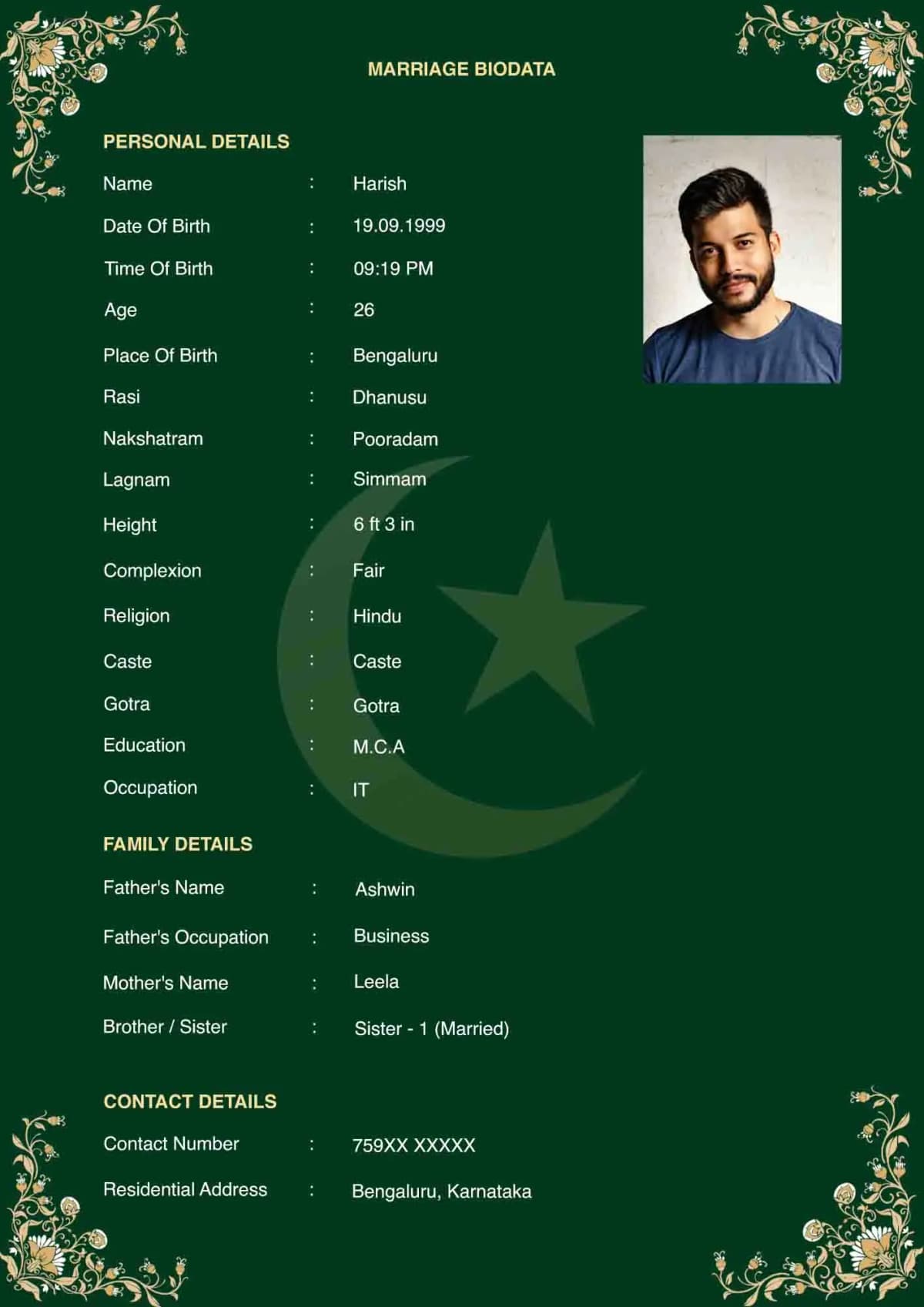 Review and edit marriage biodata before download