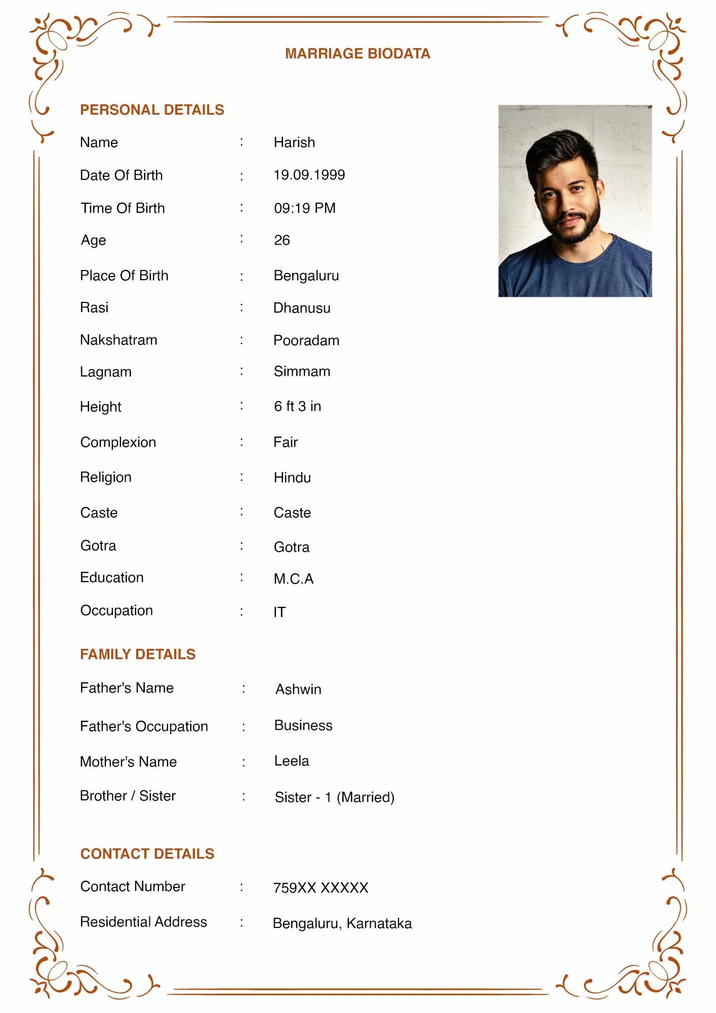 Free editable marriage biodata
